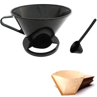 Wiederverwendbarer Kaffeefilter Kaffeetasse Tropfgitter Sieb mit Messlöffel