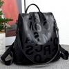 Zaino Antifurto da Donna con Lettera alla Moda, Borse a Spalla da Donna in Pelle PU di Alta Qualità, Impermeabile, Borsa da Scuola per Ragazza, Mochila