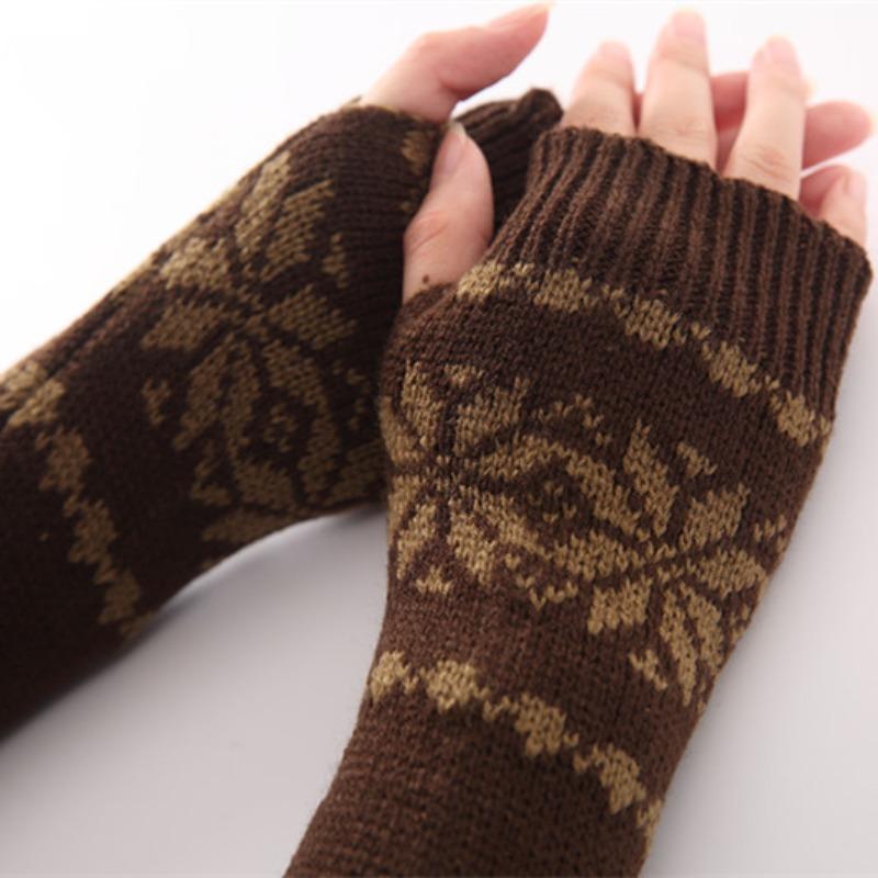 Fingerlose Handschuhe Neuer Herbst und Winter Koreanischer Stil Herren- und Damen-Gestrickte Wolle Warme Ärmel mit Freiliegendem Halbfinger Armstulpen