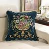 Chenille Jacquard Retro Pillowcase European Style Throw Cushion Cover 48x48cm for Bed Sofa Couch Living Room Bedroom Decorative