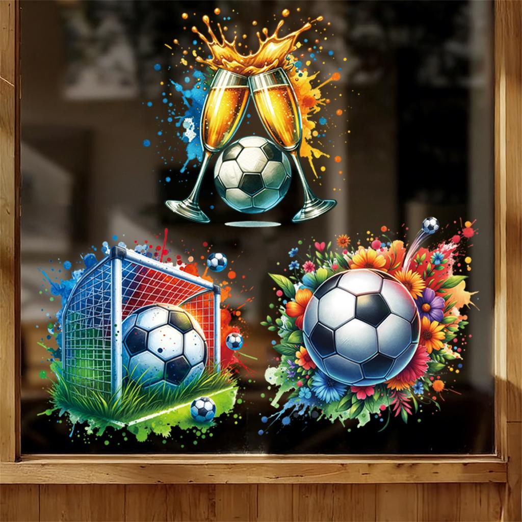 Decorative Stickers, Football Shooting Celebration Elements, Window Stickers, Fan Support Stickers, Adhesive Static Stickers