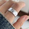 925 Sterling Silver Rings for Women Couple Minimalist Handmade Simple Wide Star Ring Fine Jewelry Gift Prevent Allergy