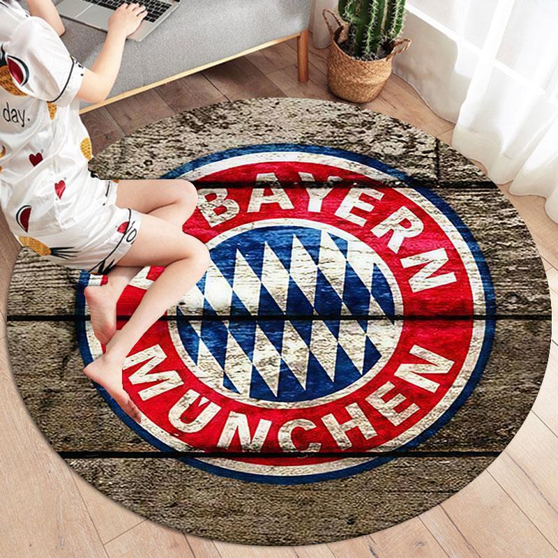 FC Bayern Munchen Round Area Rug,Carpet Rug for Living Room Bedroom Sofa Playroom Decor,Non-slip Floor Mat