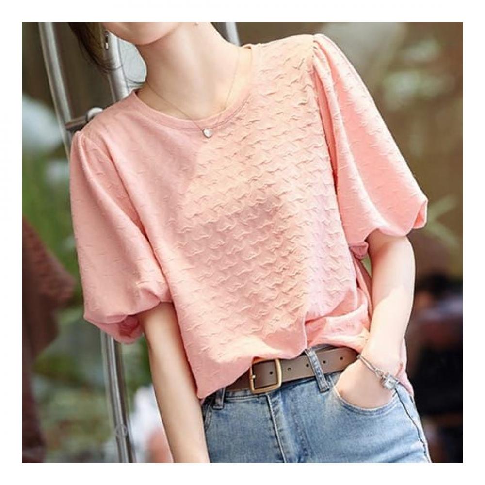 Navava Women Lovely Round Neck Puff Sleeve T shirT nT1536