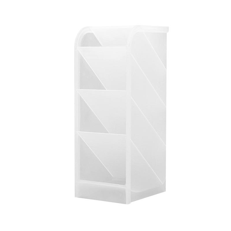 Desktop Frosted Transparent Pen Holder & Makeup Organizer
