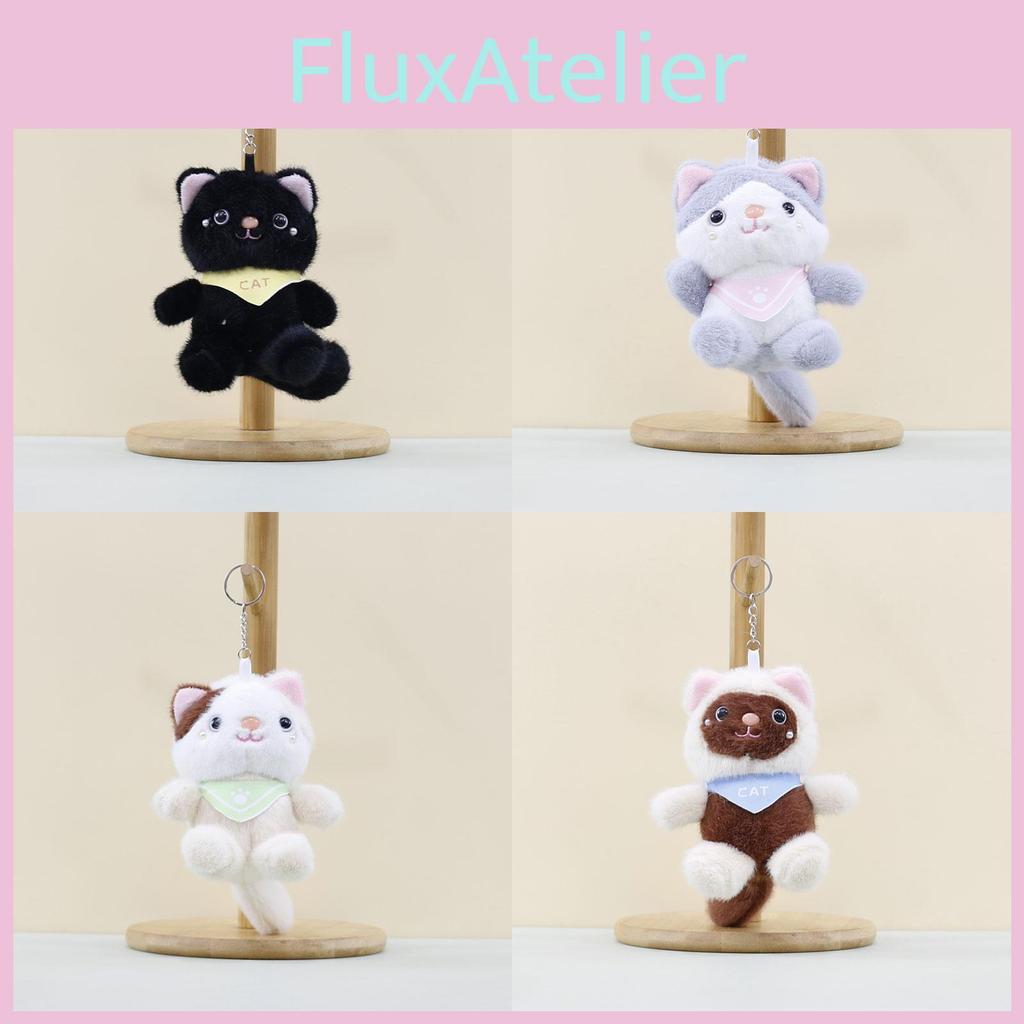 Adorable Cat Plush Keychain With Cute Scarf Design Perfect For Bags And Dolls
