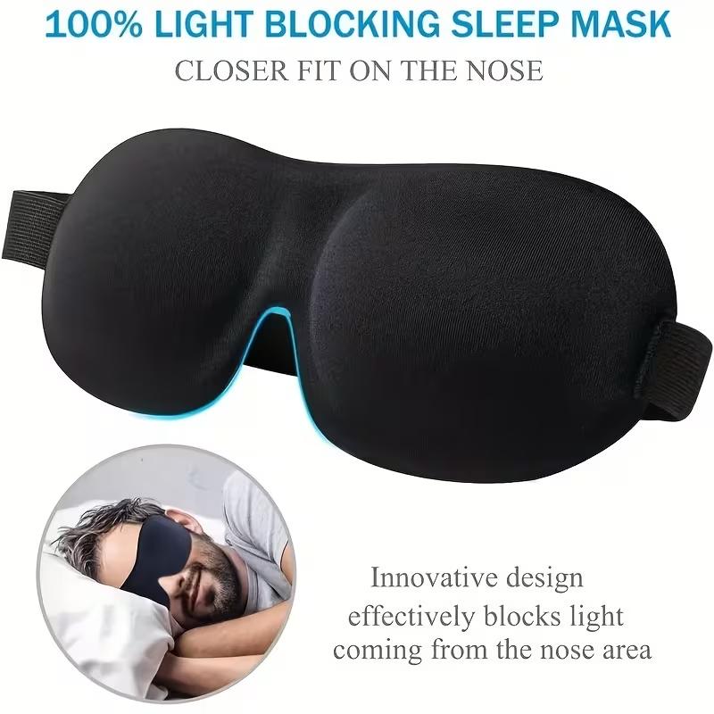 Comfortable Lightweight Eye Cover Soft 3D Contoured Sleeping Mask Breathable Eye Shade for Men and Women Night Travel Rest Aid