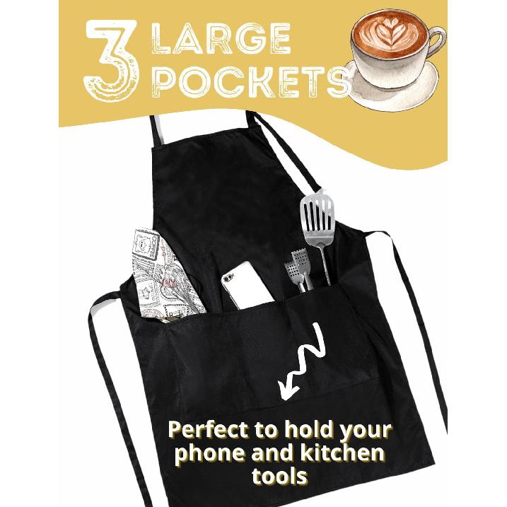 InnoBeta Coffee Gifts for Men/Women, Barista Apron with Pockets and Adjustable Neck Strap, Barista Gifts