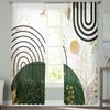 Bohemian Abstract Style Leaf Plant Bedroom Curtains Tulle Sheer Curtain Living Room Home Decor Voile Drapes