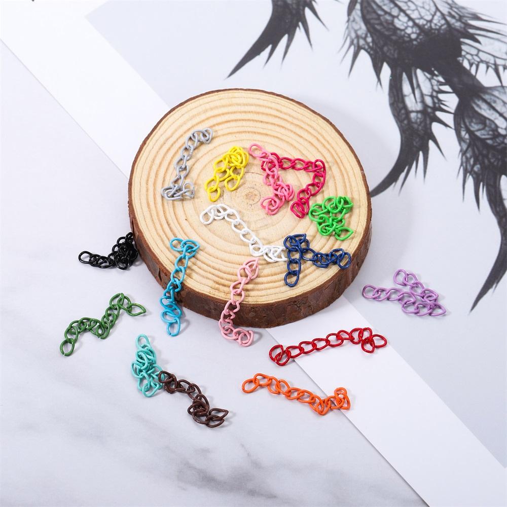 30Pcs/Lot 50mm Colourful Necklace Extension Chain Bulk Bracelet Extended Chains Tail Extender for DIY Jewelry Making Supplies