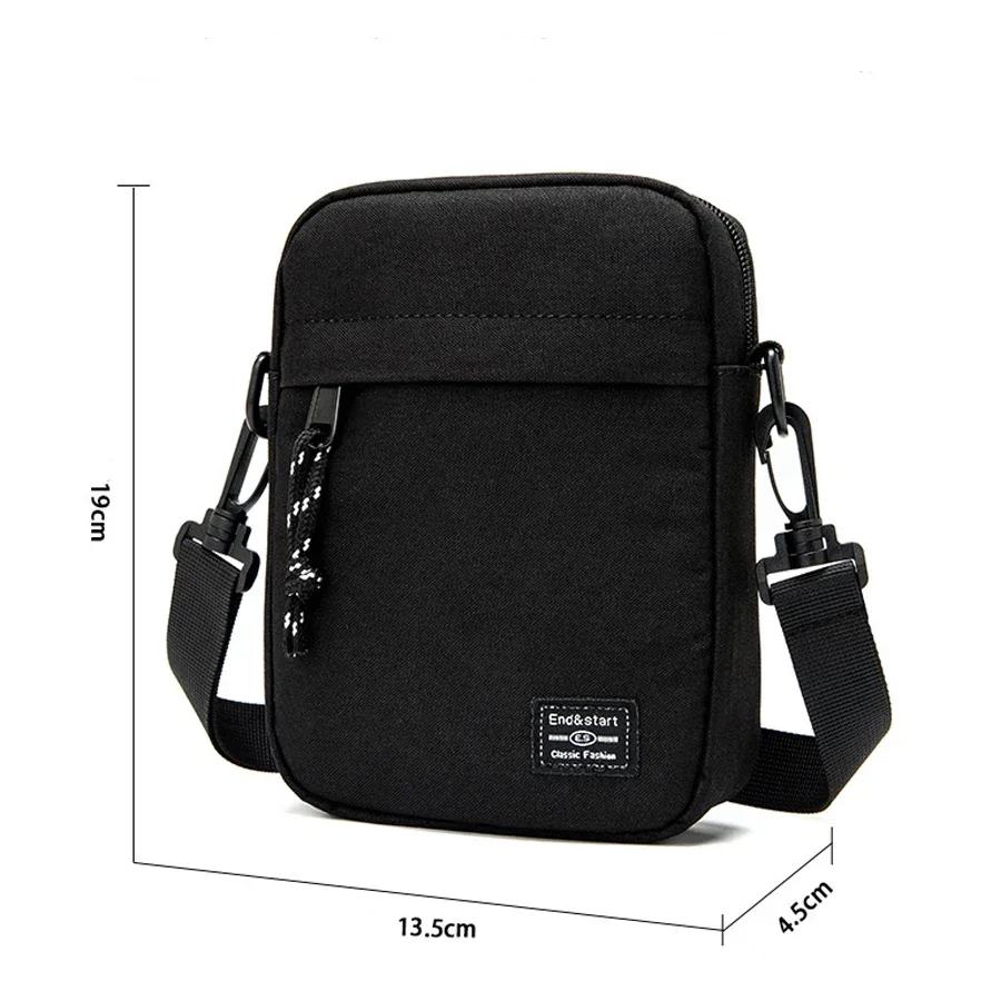 Minimalist Wallets Mens Crossbody Waist Bag Stylish Oxford Shoulder Bag Men's Casual Backpack Male Trendy Small Square Phone Bag