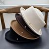 New Foreign Style Small Edge Top Hat Children Autumn and Winter Australian Wool Felt Hat British Retro Concave Top Small Basin Hat Men