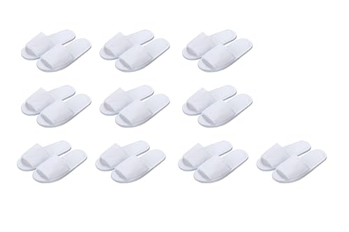 [kitamurasyokai] Disposable Slippers, 10-Pair Set (Individually Wrapped), Thick Sole, Non-Slip, Luxurious, Fluffy, Unisex, Indoor Room Shoes, Hotel Am