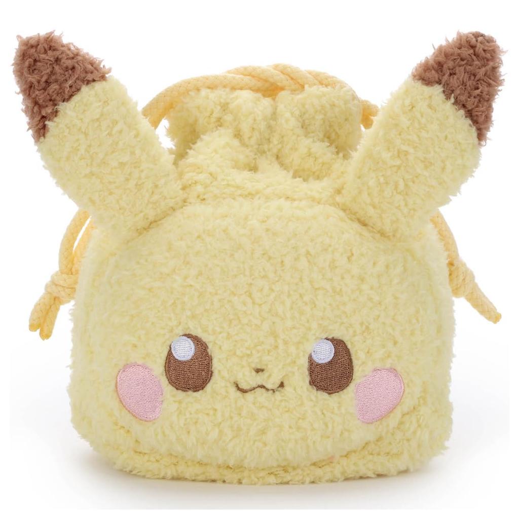 Takara Tomy Arts (TAKARATOMY A.R.T.S) Pokémon PokéPiece Plush Drawstring Bag, Pikachu Plush, Approximately 18cm Tall