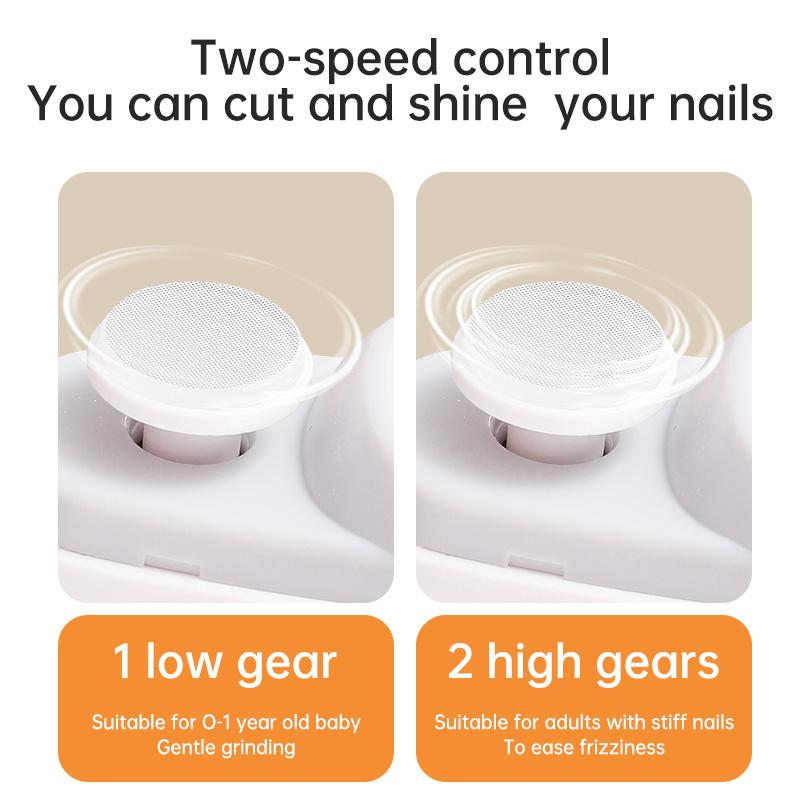 HOMEFISH Electric Nail Clipper 2 in 1 Grinding Polishing Multifunctional Portable Automatic Manicure Grinder