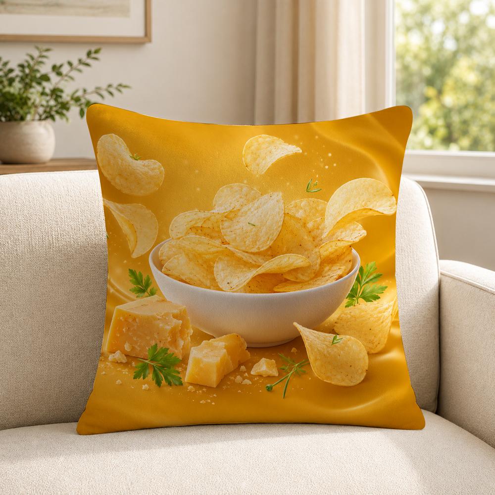 Food SSmiths Cushion Cover Soft Short Plush SkinFriendly Cushion Case for MultiScene Use