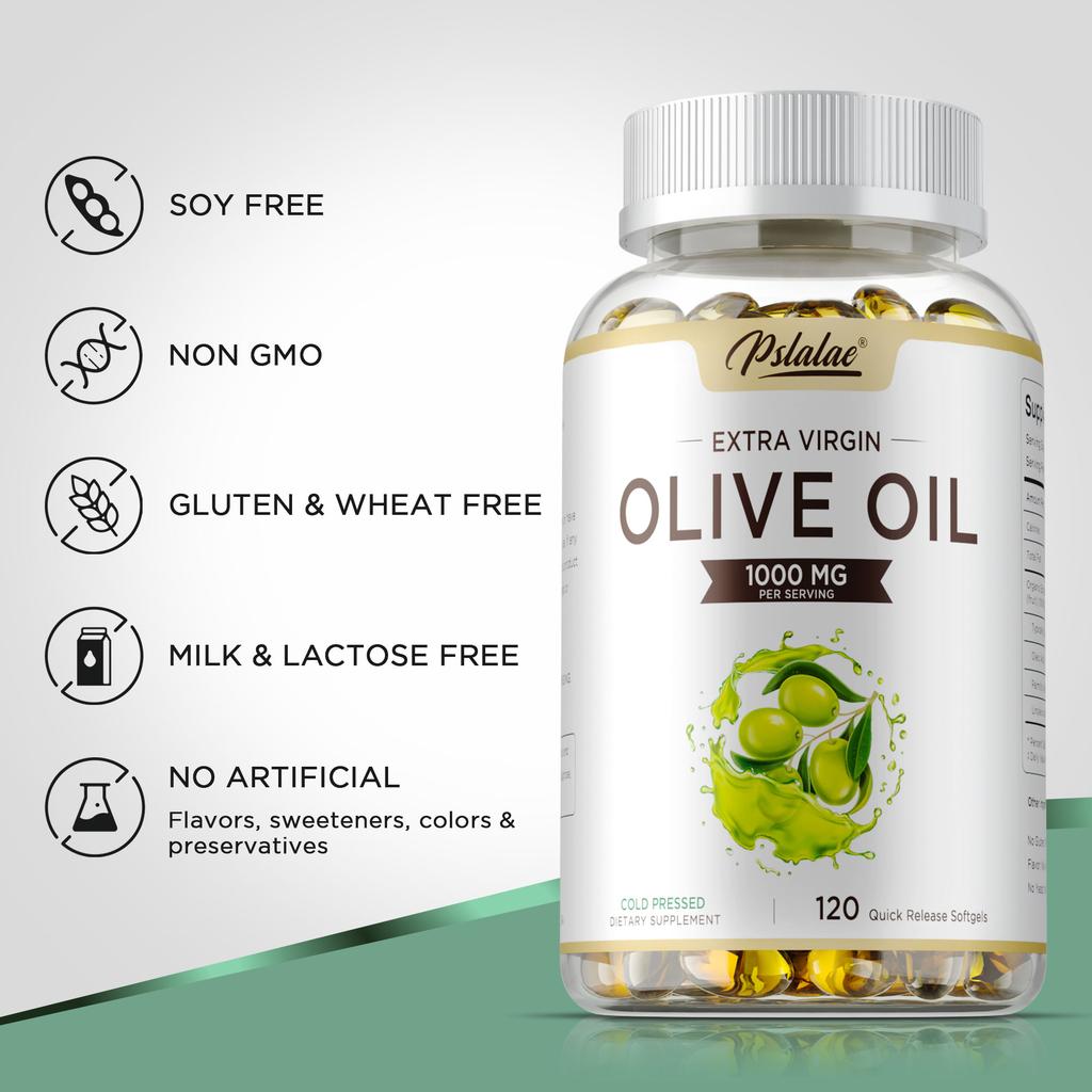 Pslalae Extra Virgin Olive Oil Softgels 1000mg 120 Count — Antioxidant Support, Daily Wellness, Immune Support, Nutritional Support