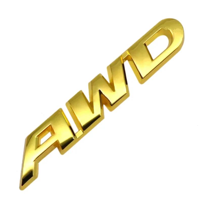

3D Metal Car Letters AWD Logo Emblem Sticker Fender Trunk Badge Accessories For Honda Civic CRV Subaru Mazda Toyota RAV4 Kia Style36 золотий