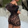 Sexy Lingerie Summer Tops  Sexy Women Transparent Body Suit Mesh Body Stockings Sequin Jumpsuit Erotic Bodysuit Dress
