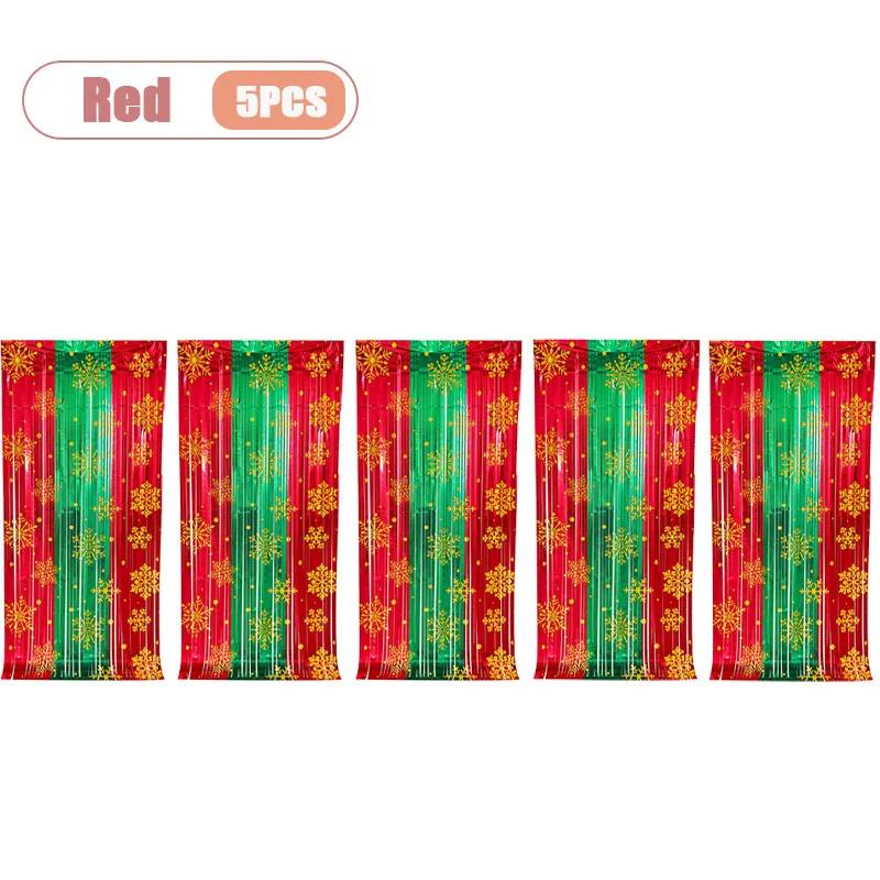 1-10PCS Christmas Snowflake Tassel Curtain Shimmering Foil Backdrop Sparkling Decor for Party Wedding Stage and Photography Prop