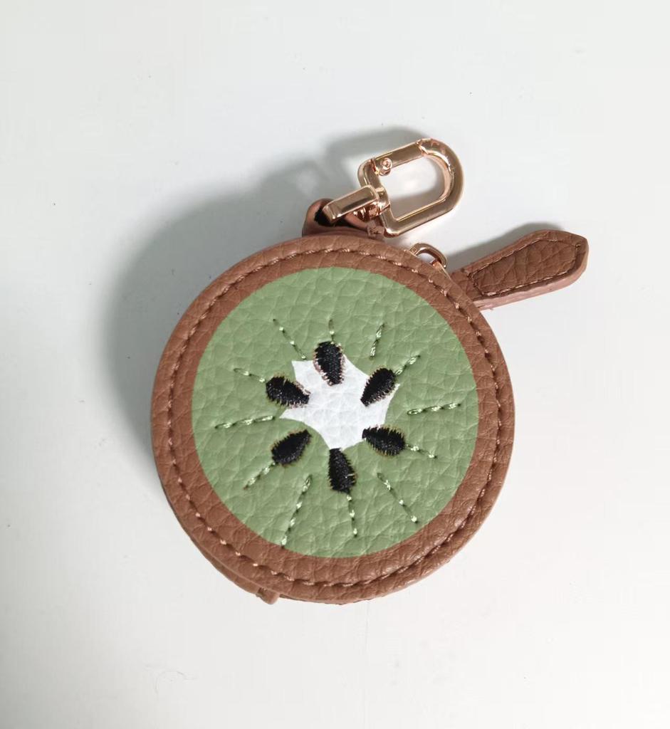 Fresh Style Leather Fruit Coin Purse Keychain Charm
