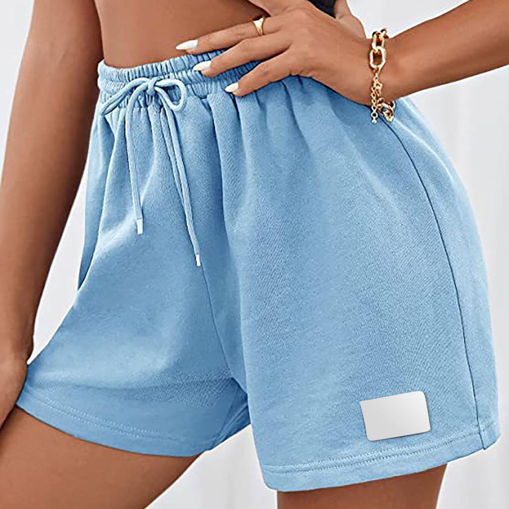 Women's Summer Drawstring Waist Patch Detail Shorts Casual Pants