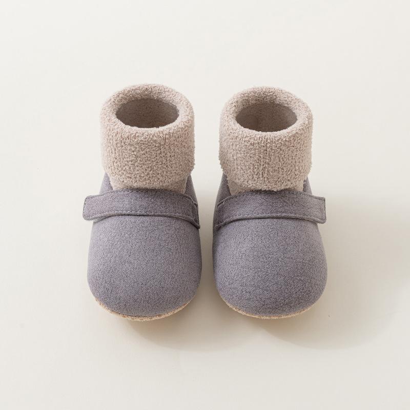 

Autumn Winter Newborn First Walkers Soft High Anti-slip Baby Shoes Boys Girls First Walking Shoes 0-2Y 13cm&12-24M сірий колір