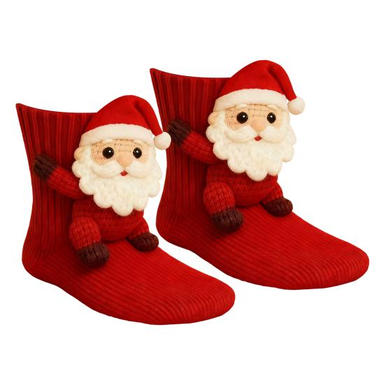 

3D В язані Різдвяні Шкарпетки для Жінок Дівчинки Оригінальні 3D Санта Сніговик Олень Різдвяні Килимові Шкарпетки для Зимових Святкових Вечірок Декор