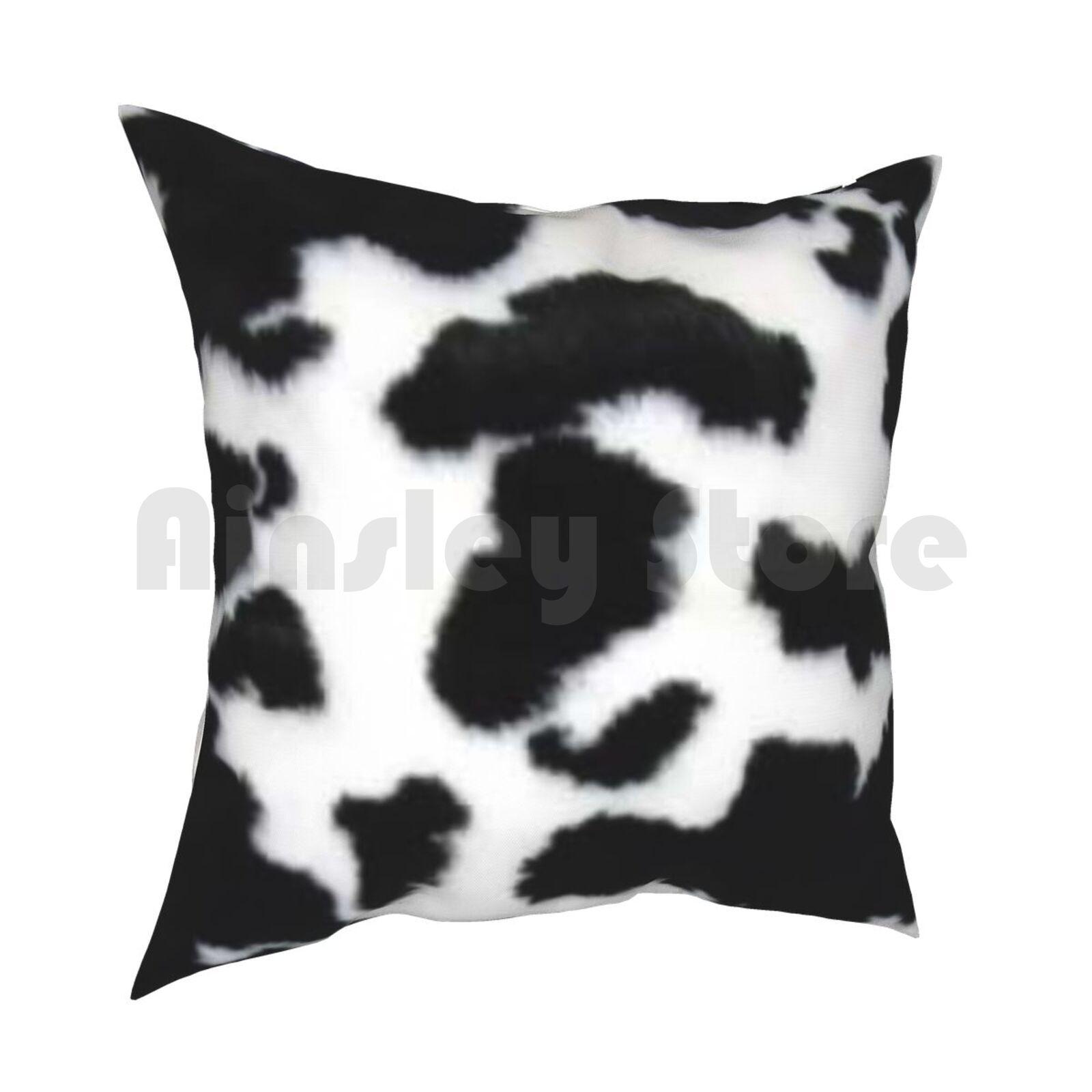 Cow Hide Spotted Fur Farm Animal Pattern Black White Pillow Case Printed Home Soft Throw Pillow Cow Cow Fur Cow Hide 30x30cm 12x12in