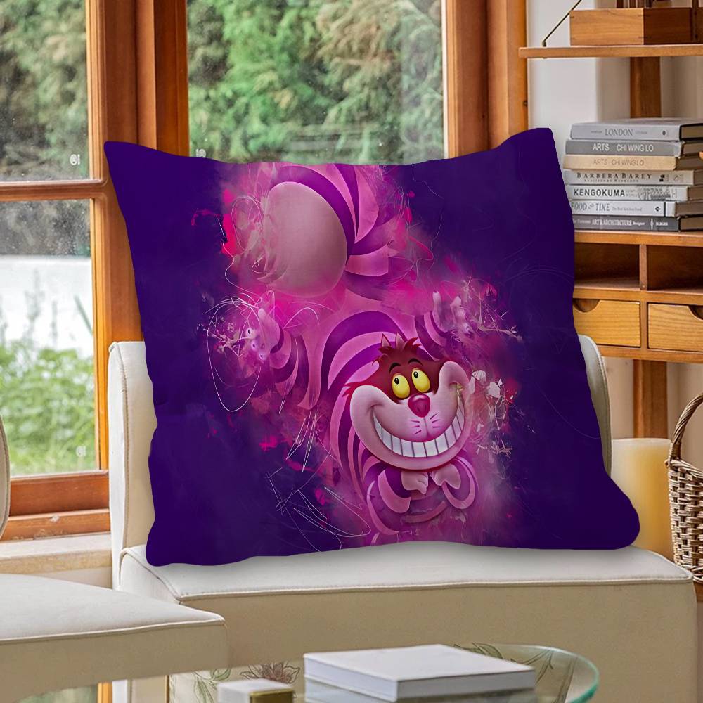 C-Cheshire Cat A-Alice Anime Pillow Cushion Cover Pillowcase Living Room Sofa Home Decor Customized