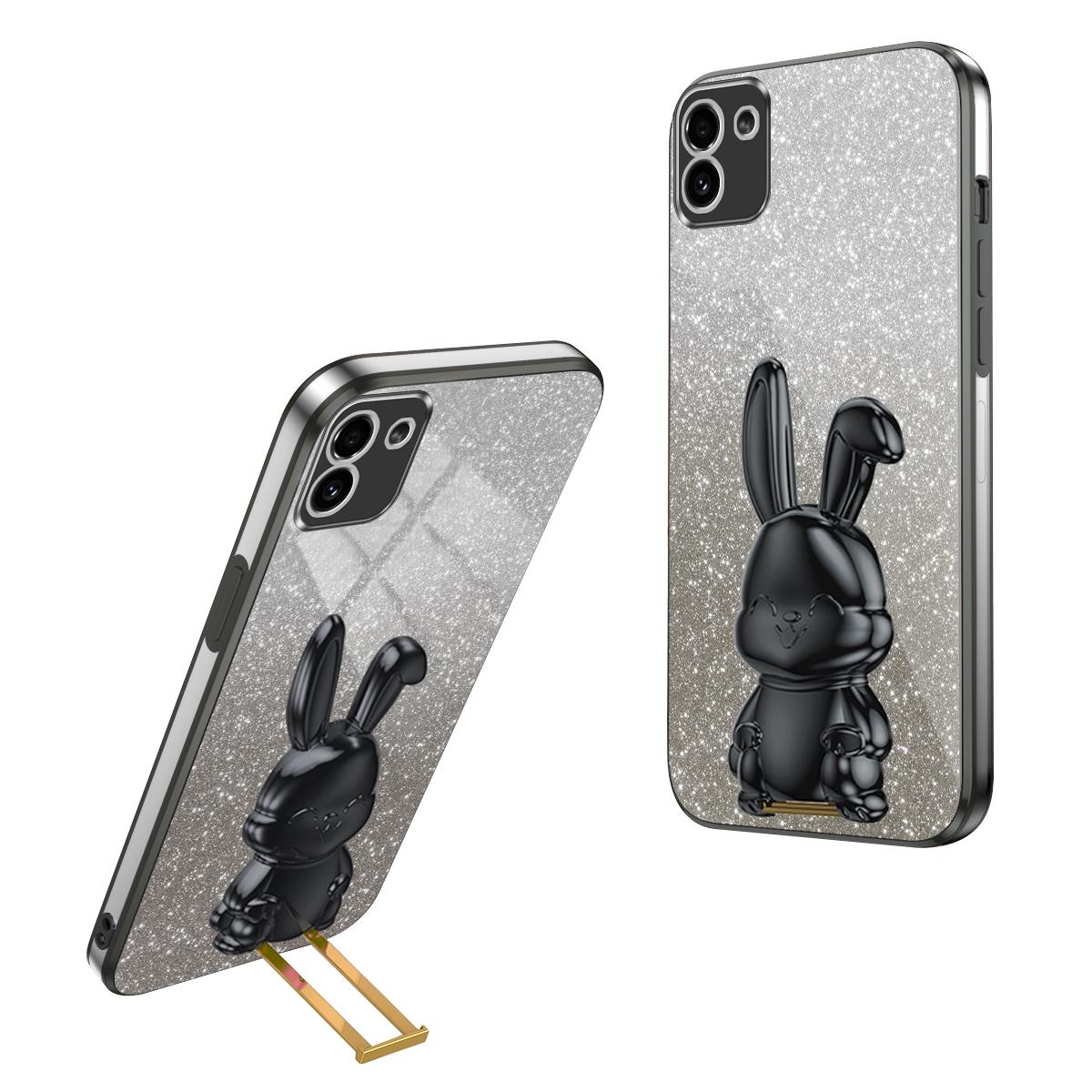 

For Samsung Galaxy A03 (164.2 x 75.9 x 9.1mm) Cell Phone Cover Kickstand Cartoon Rabbit Case D