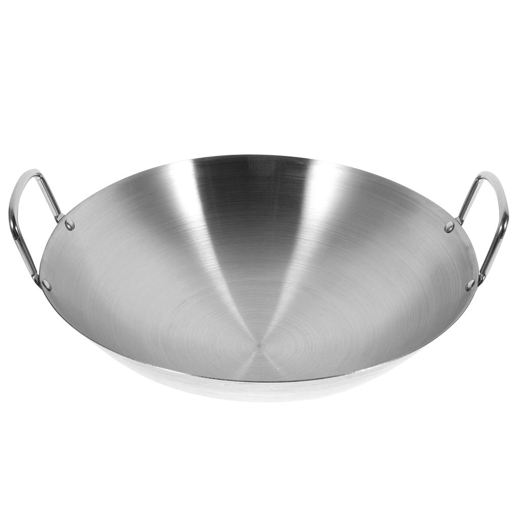Stainless Steel Wok Frying Pan for Home Kitchen Cauldron Pot with Handle Multi-functional