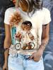 2026 Lente Zomer Schattig Meisje Schilderij T-shirt Losse Dames Casual Grappig Grafisch Street Comfortabel Korte Mouw Dameskleding