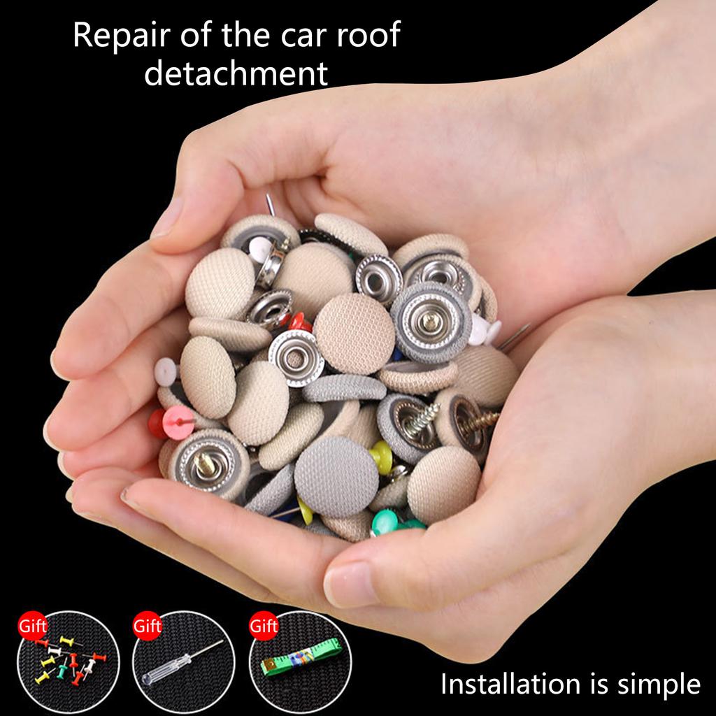 Universal Vehicle Roof Cloth Fastener Set 40Pcs No Tools Needed For DIY Car Interior Repair Quick Installation Rivet
