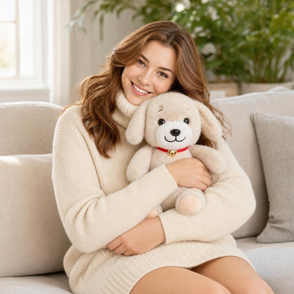 Soft Plush Stuffed Animal Toy with Floppy Ears and Sitting Posture Suitable for Children Toddlers and Collectors