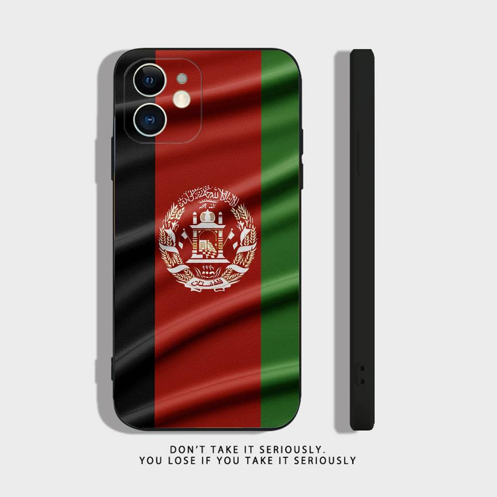Afghan Afghanistan Flag Phone Case For iPhone 17 16,15,14,13,12,11,Pro,XS,Max,XR,Plus,Mini Soft Silicone Black Shockproof
