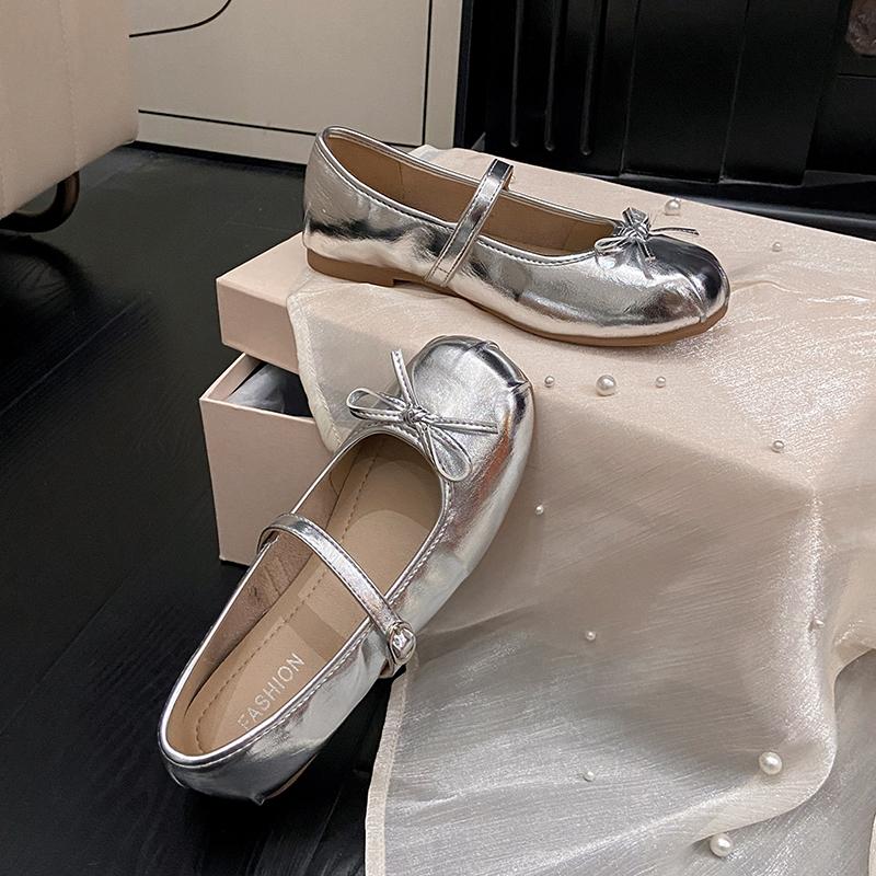 Fashion French Mary Jane Shoes Women's Summer 2025 New with Skirt Bow Flat Strap Single Shoes