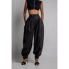 Women's High Rise Barrel Pants Loose Fit Denim Jeans Zip Fly Pleated Casual Denim Trousers