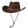 Western Cowboy Hat Summer Vintage Big Brim Shade Sun Protection Hat Outdoor Hiking Hat Jazz Hat