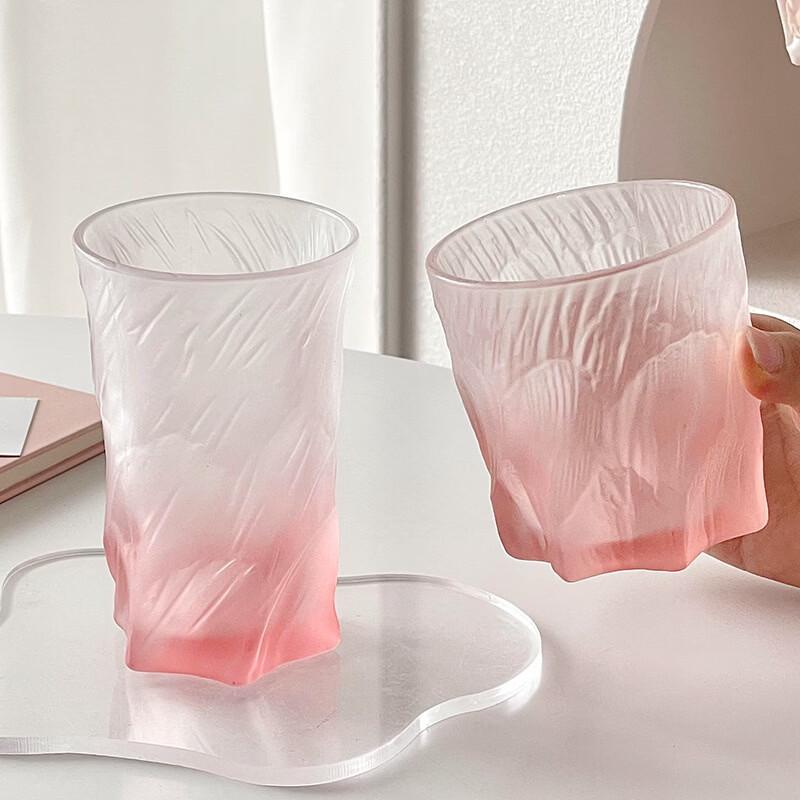OLOEY Stylische Farbverlauf Glaswasserbecher
