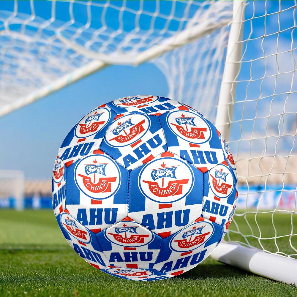 Fc Hansa Rostock Crest Design Size 5 Soccer Ball, Suitable for Training and Matches, High-Elasticity, Wear-Resistant Material Gift for Fan