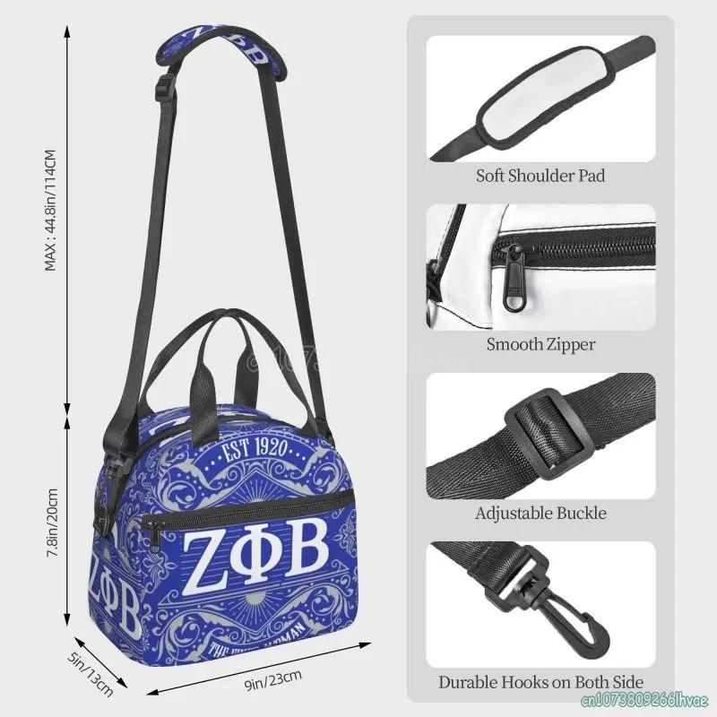 Zeta Phi Beta Insulated Lunch Bag Portable Thermal Tote Bag Cooler Bag for Adults Kids Lunch Box for Work School Picnic Camping