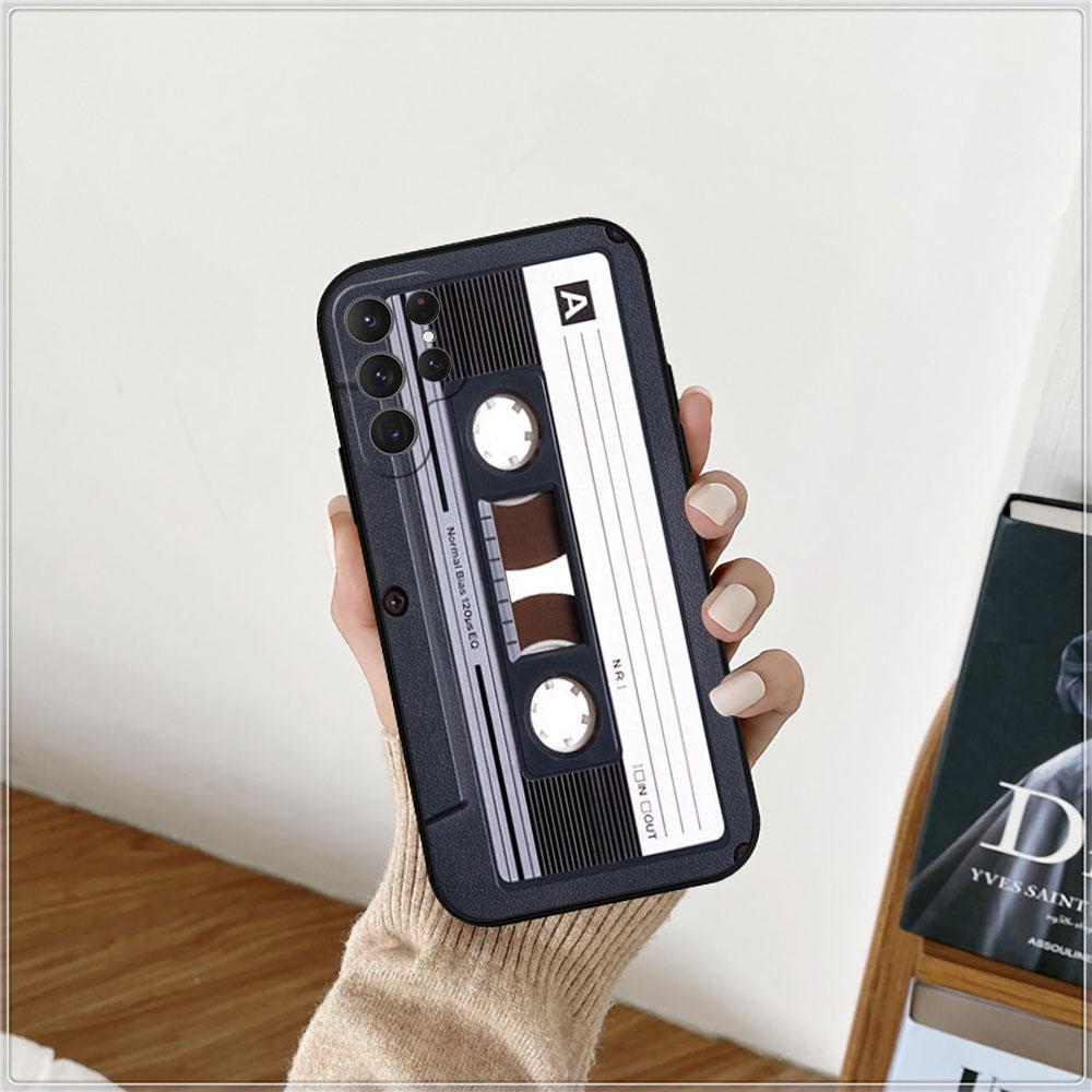 Magnetic Radio tape Cassette Phone Case For Samsung Galaxy S24 Case S22 S21 S20 S23 Ultra Fe S10 S9 S8 Plus 4G 5G Silicone Cover