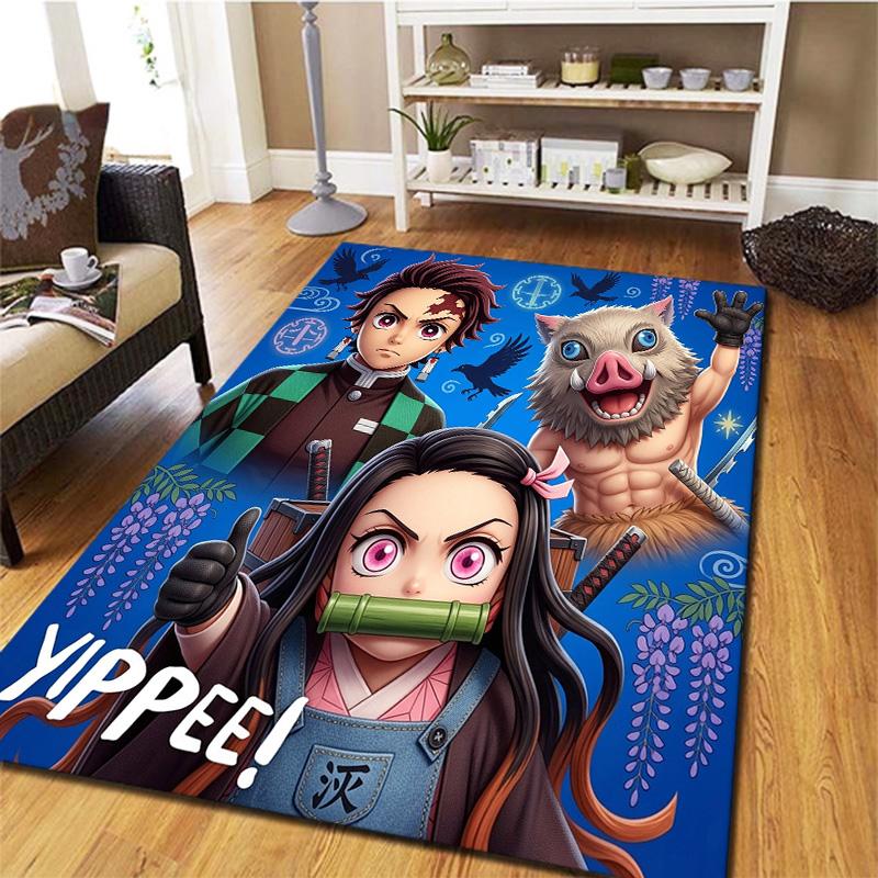 Demon Slayer Carpet Rug For Living Room Bedroom Home Sofa Decoration Kids Play Nonslip Floor Mat