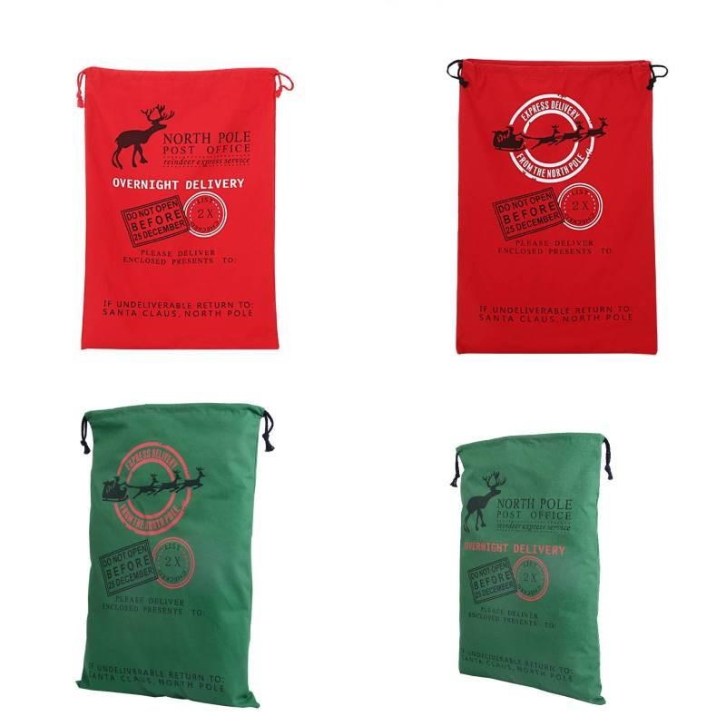 Large Merry Canvas Christmas Santa Sack Xmas Stocking Reindeer Gift Storage Bag