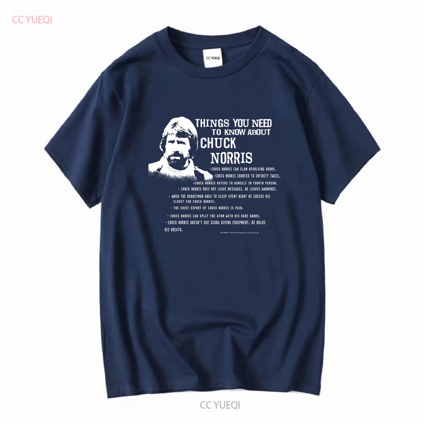 

Chuck Norris T Shirt XL Blue long or short sleeves vintage Washed Slightly streetwear Stretched Soft designer clothes Casual XL