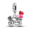 Spring copper Gem Butterfly Flower Pendant Suitable Compatible With Pandora Authentic Bracelets Diy Small Fresh Jewellery