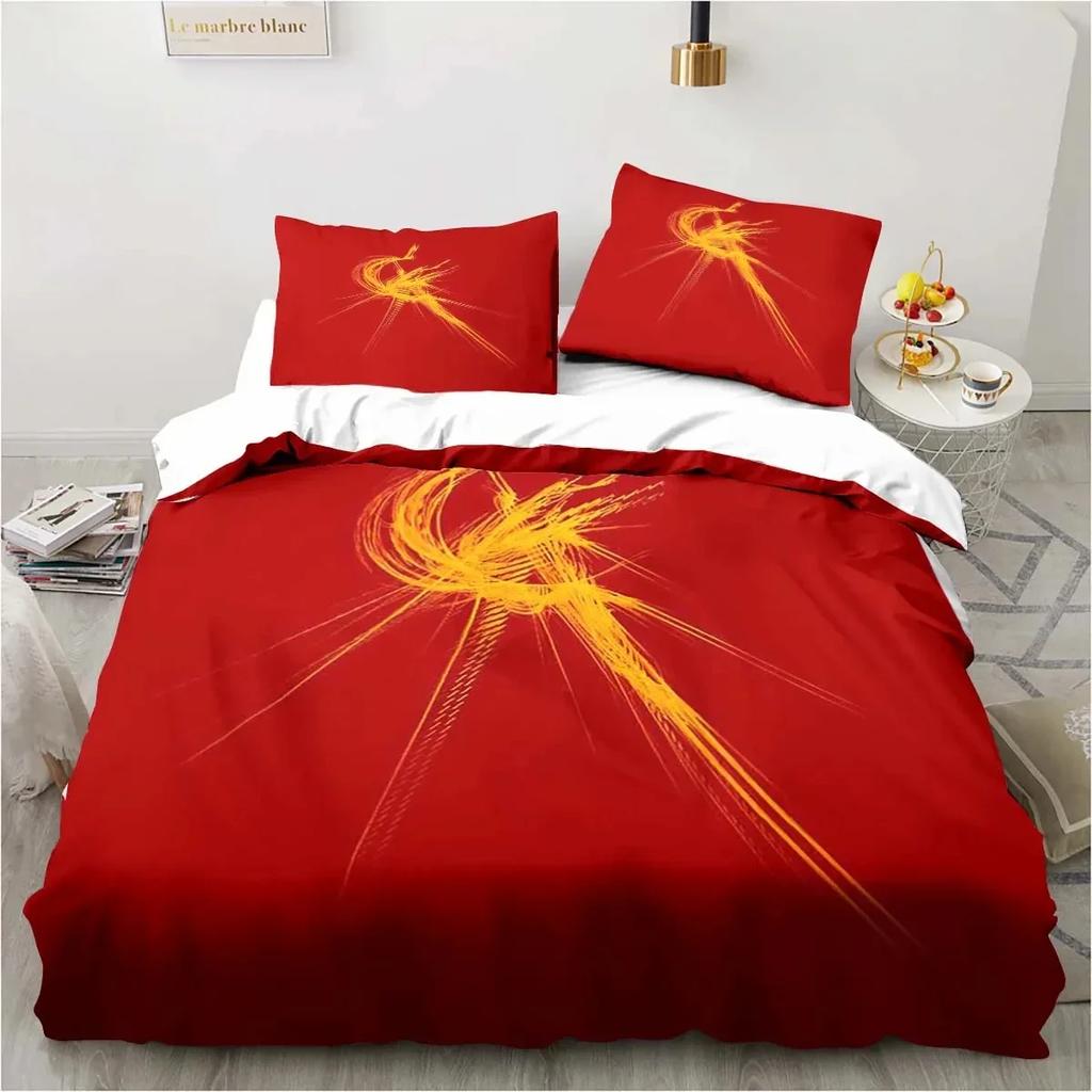Red Soviet Socialist Republic USSR Flag Bedding Set,Duvet Cover Bed Set Quilt Cover,King Queen Twin Size Boys Girls Adults