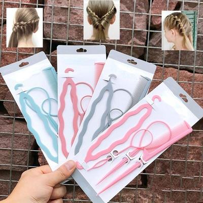 Populárna 1 sada Ponytail Creator Plastic Loop Styling Tools Black Pony Topsy Tail Clip Hair Cop Maker Styling Tool Fashion