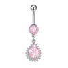 Heart-Shaped Water Drop Navel Ring - Trendy European & American Style